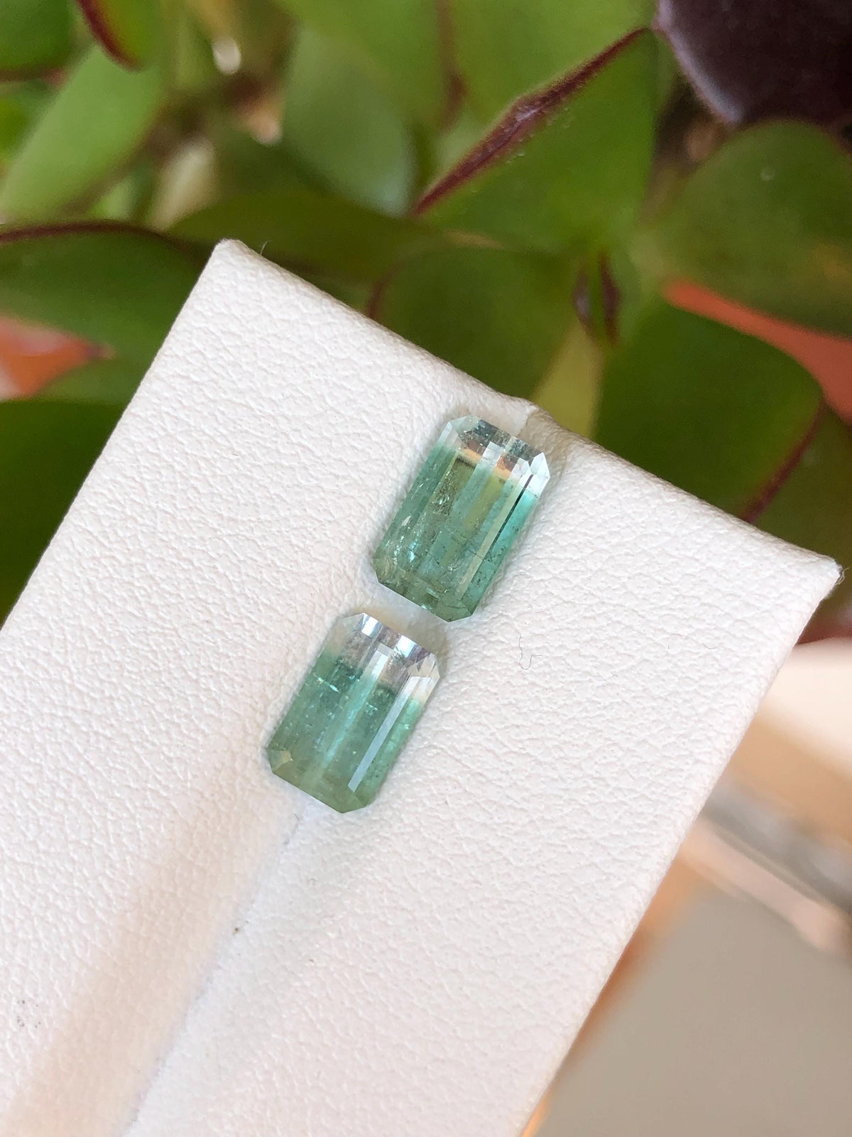 Natural Bicolor Aqua Blue Tourmaline Pair 3.57 ct