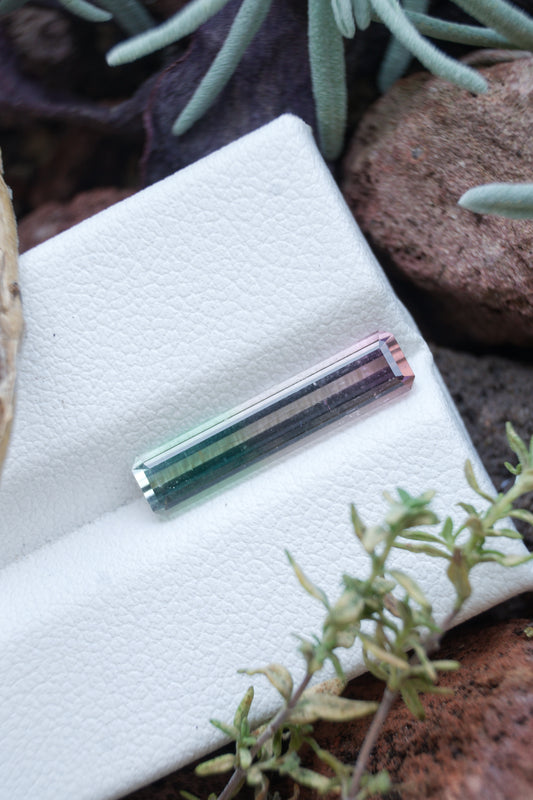 Natural Bicolor Tourmaline Green-Blue/Pink 2.57 ct