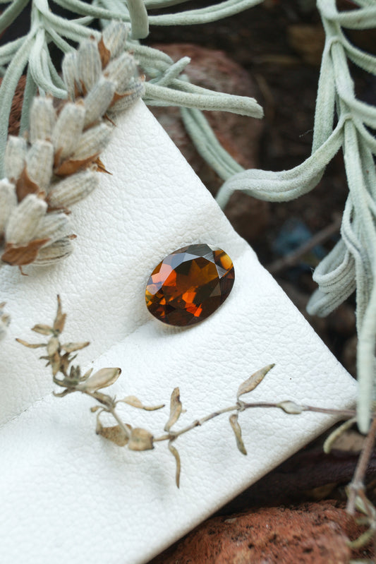 Natural Tourmaline 1.08 ct Dark Orange, Madagascar