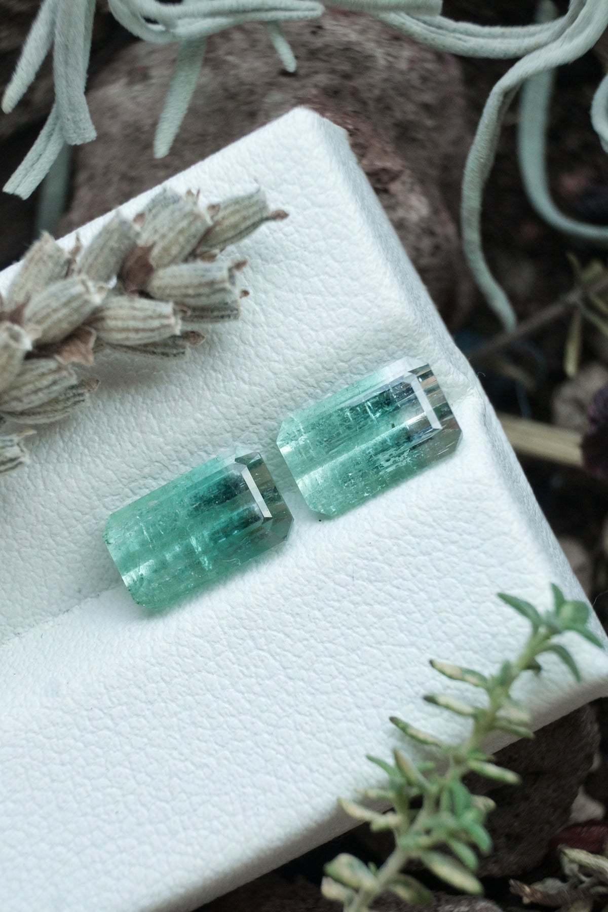 Natural Bicolor Aqua Blue Tourmaline Pair 3.57 ct