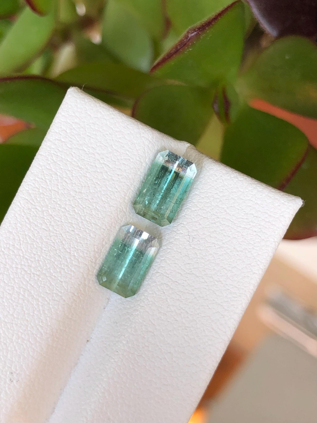 Natural Bicolor Aqua Blue Tourmaline Pair 3.57 ct
